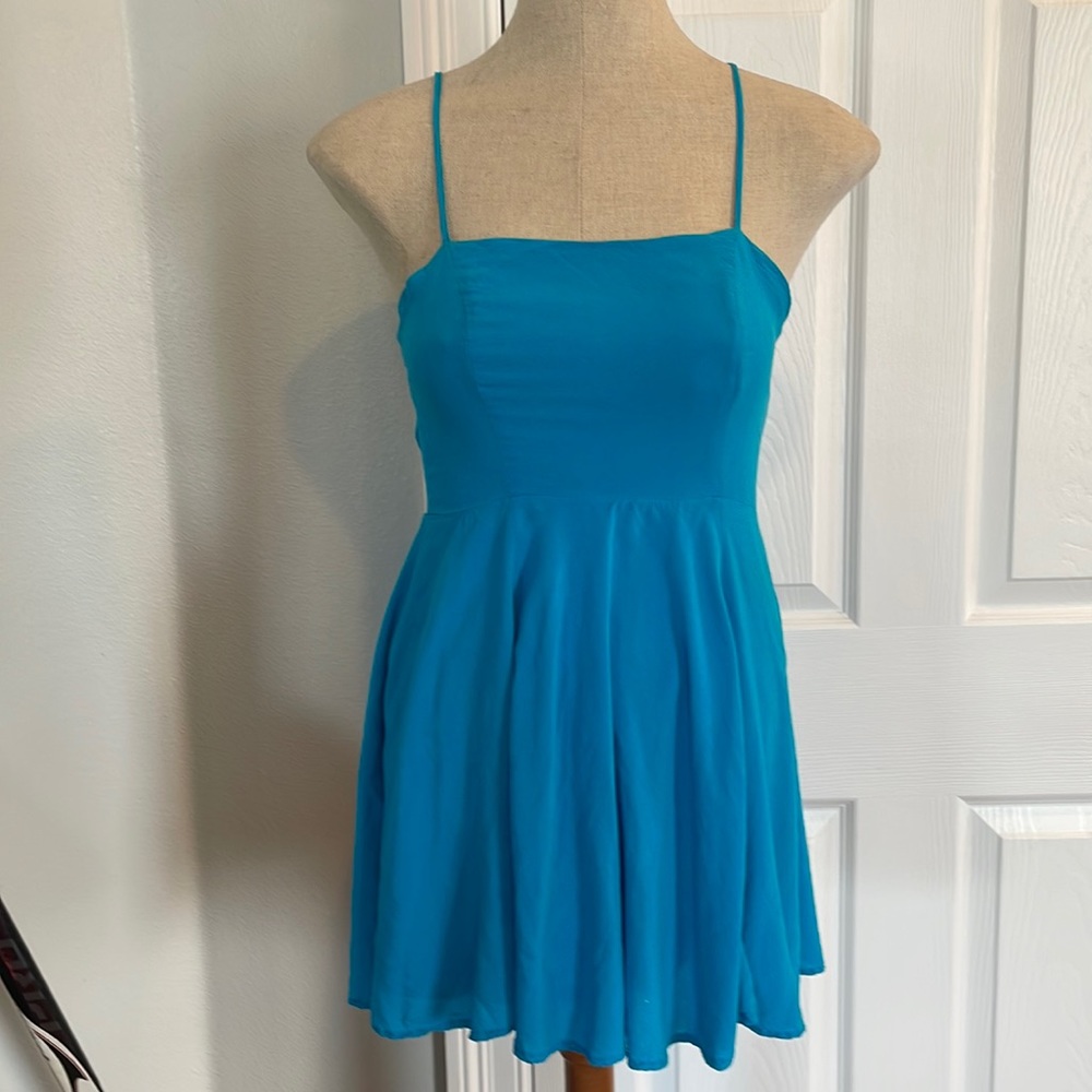 Forever 21 dress spaghetti straps cerulean